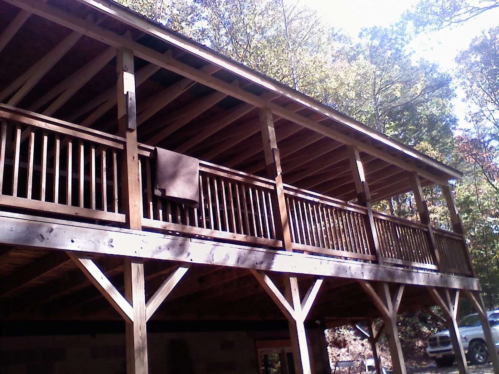 Timber framing under a new elevated porch and deck — Roof Leak Repair in New Franken by Roofing Brothers